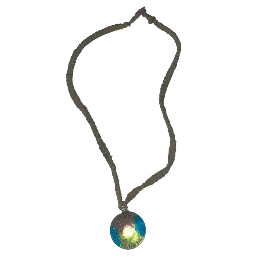 glass pendant rope necklace